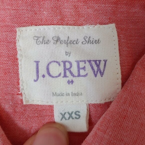 J. Crew The Perfect Button Front Shirt Women's XXS Coral Pink Lightweight NEW - Picture 3 of 8